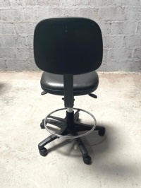 Faux Leather Draughtsman Chairs With Casters - Thumb 3