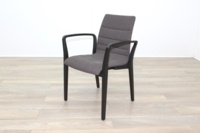 Brunner Brown Fabric Mahogany Frame Reception Chair - Thumb 3