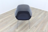 Brunner Grey and Blue Fabric Reception Tub Chair - Thumb 2