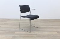 Brunner Dark Grey Polymer Back, Grey Velour Seat Meeting Chair - Thumb 5