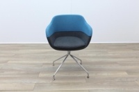 Brunner Grey and Blue Fabric Reception Tub Chair - Thumb 4