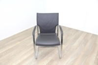 Brunner Grey Leather Cantilever Meeting Chair - Thumb 2