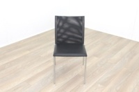 Brunner Black Mesh Back Black Leather Seat Meeting Chair - Thumb 2