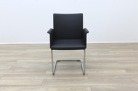 Brunner Black Faux Leather Meeting Chair - Thumb 4
