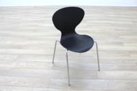Black Plastic Stacking Office Canteen Chairs - Thumb 5