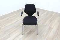 Giroflex Black Fabric Cantilever Office Meeting Chair - Thumb 3