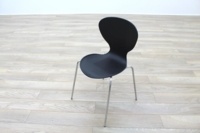 Black Plastic Stacking Office Canteen Chairs - Thumb 2