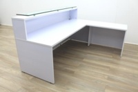 New Cancelled Order Gloss White Office Reception Desk Counter - Thumb 5