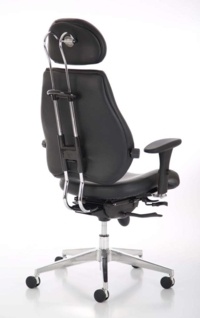 Chiro Plus Ultimate Black Leather With Arms With Headrest - Thumb 4