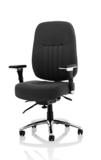 Barcelona Deluxe Black Fabric Operator Chair - Thumb 3