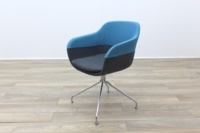 Brunner Grey and Blue Fabric Reception Tub Chair - Thumb 3