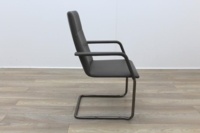 Brunner Grey Leather Cantilever Meeting Chair - Thumb 6