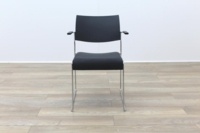 Brunner Dark Grey Polymer Back, Grey Velour Seat Meeting Chair - Thumb 4