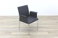 Brunner Dark Grey Leather Meeting Chair - Thumb 5