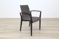 Brunner Brown Fabric Mahogany Frame Reception Chair - Thumb 5