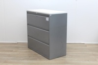 Side metal grey filing cabinets finish with wood top  - Thumb 3