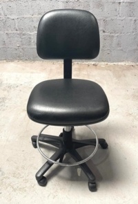 Faux Leather Draughtsman Chairs With Casters - Thumb 4