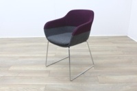 Brunner Purple and Grey Fabric Reception Tub Chair - Thumb 3