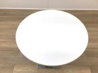 White Round Table with Chrome Base 800mm - Thumb 4