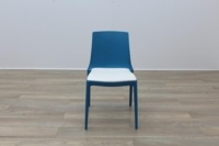 Brunner Blue with White Leather Seat Canteen Chair - Thumb 4