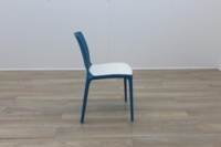 Brunner Blue with White Leather Seat Canteen Chair - Thumb 6