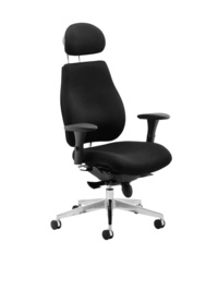 Chiro Plus Ergo Posture Chair Black With Arms With Headrest - Thumb 5