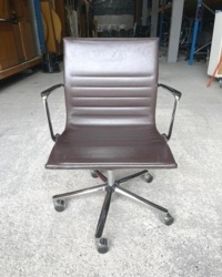 Brown Leather ICF Operator Chair - Thumb 2