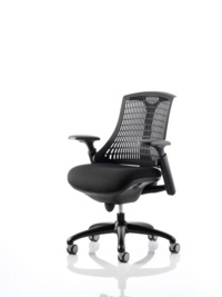 Flex Task Operator Chair Black Frame With Black Fabric Seat Black Back With Arms - Thumb 4