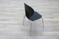 Black Plastic Stacking Office Canteen Chairs - Thumb 7