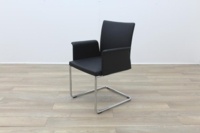 Brunner Black Faux Leather Meeting Chair - Thumb 3