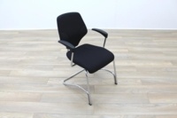 Giroflex Black Fabric Cantilever Office Meeting Chair - Thumb 2