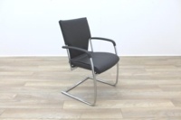 Brunner Grey Leather Cantilever Meeting Chair - Thumb 5