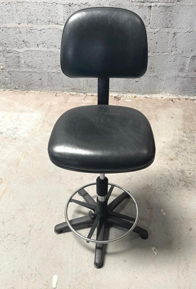Black Faux Draughtsman Chairs With Glides