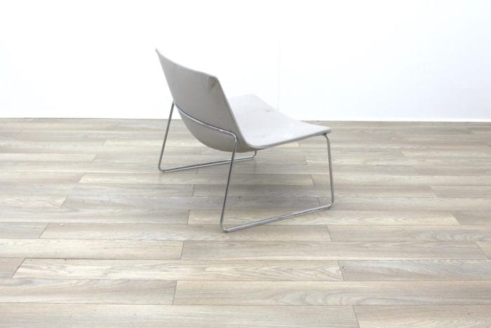 Arper Catifa 80 Sled Grey Leather Reception Chair