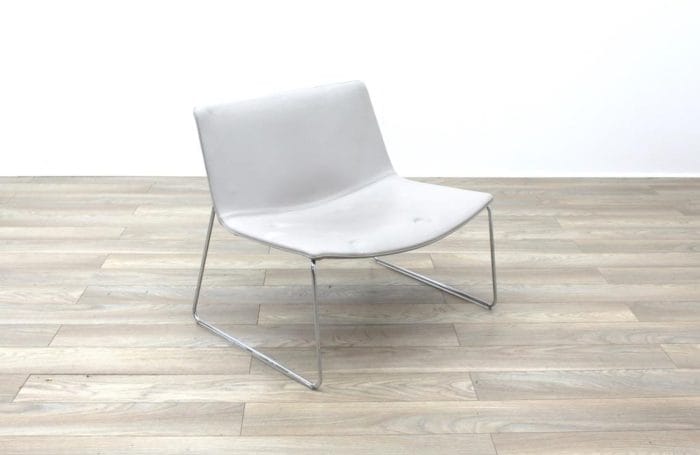 Arper Catifa 80 Sled Grey Leather Reception Chair