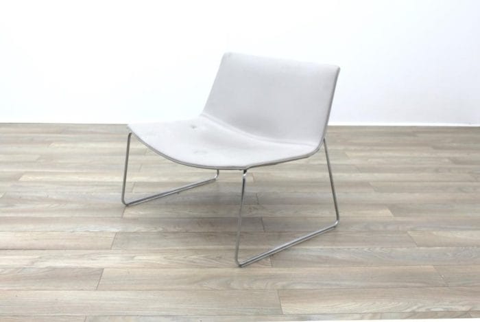 Arper Catifa 80 Sled Grey Leather Reception Chair