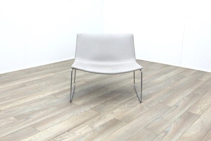 Arper Catifa 80 Sled Grey Leather Reception Chair