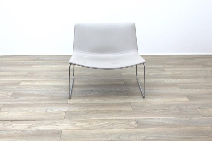 Arper Catifa 80 Sled Grey Leather Reception Chair