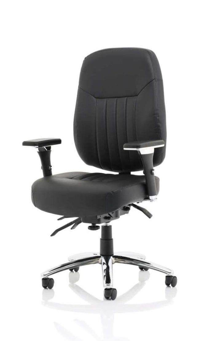 Barcelona Deluxe Black Leather Operator Chair