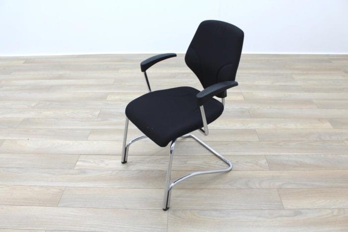 Giroflex Black Fabric Cantilever Office Meeting Chair