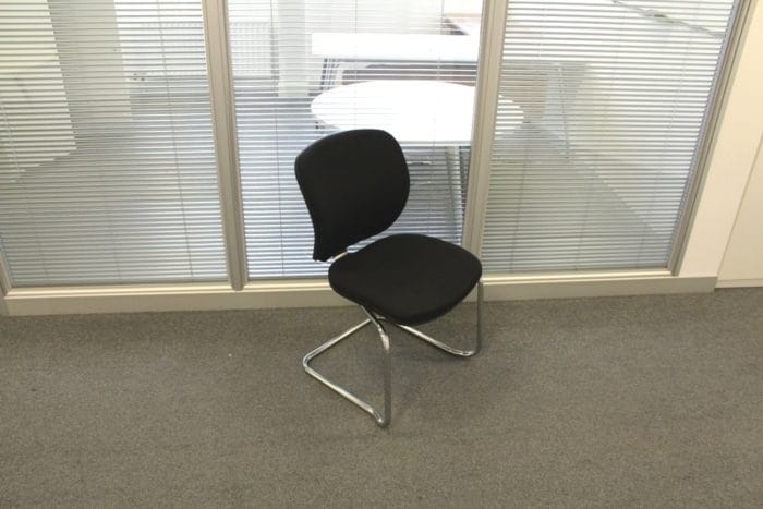 Small Black Fabric Meeting Chairs