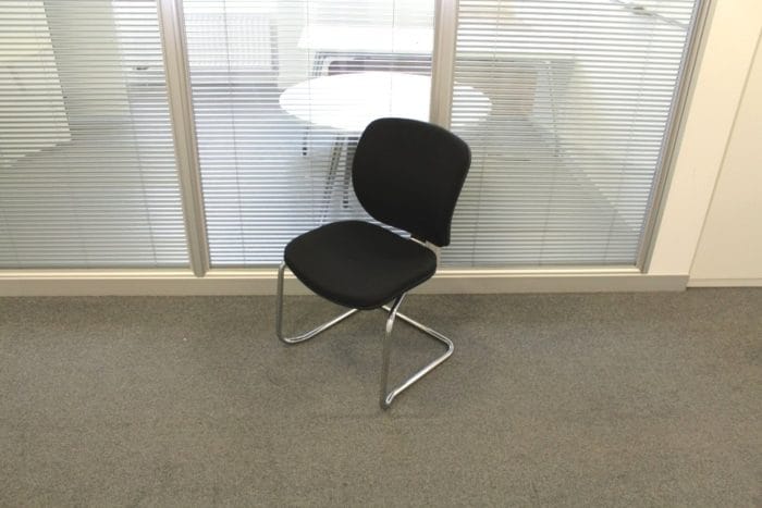 Small Black Fabric Meeting Chairs