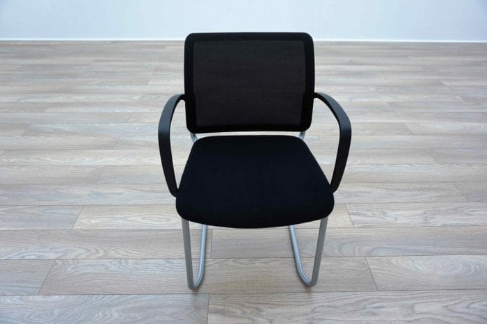 Black Mesh / Fabric Cantilever Office Meeting Chairs