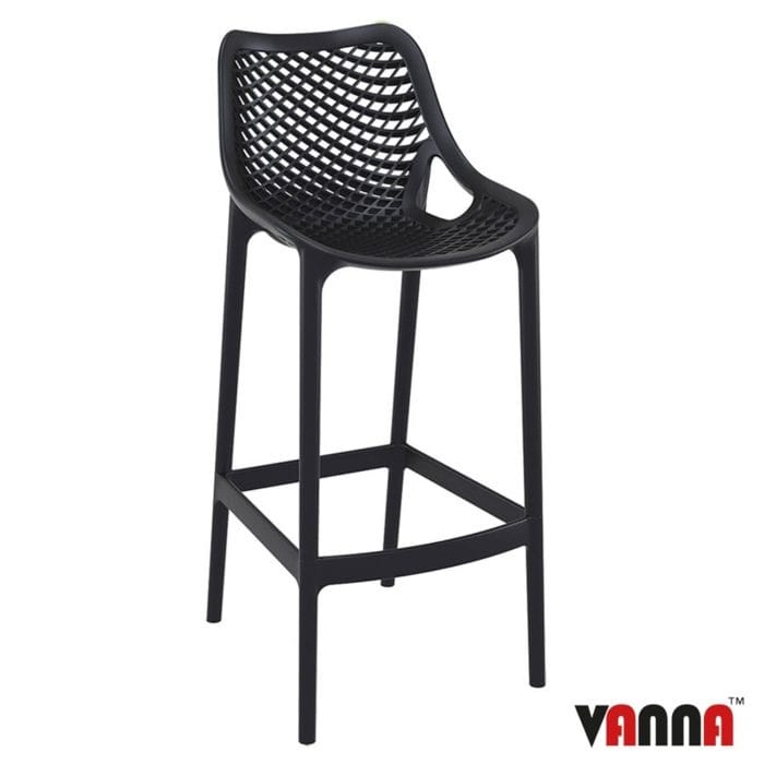 New Black Strong Reinforced Polypropylene, Glass Fibre Canteen Cafe Bar Stool