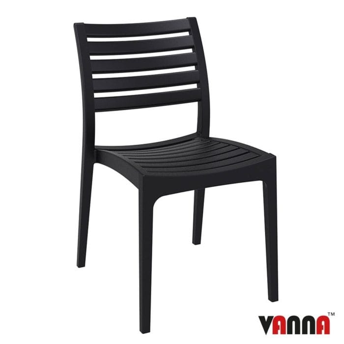 New Black Reinforced Polypropylene & Glass Fibre Stacking Office Canteen Bistro Cafe Chairs