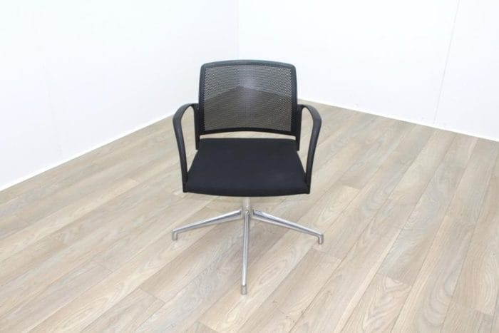 Boss Black Mesh Seat Black Fabric Seat Meeting Chair