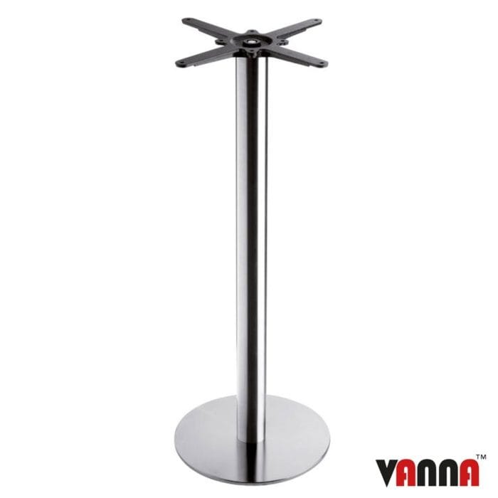 New BOSTON Brushed Steel Small Round Poseur