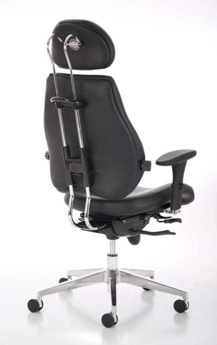 Chiro Plus Ultimate Black Leather With Arms With Headrest