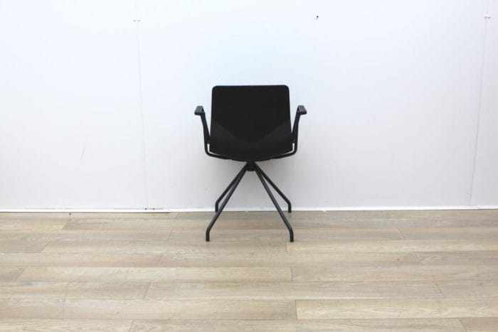 Four Grey Meeting Chair With Material Seat