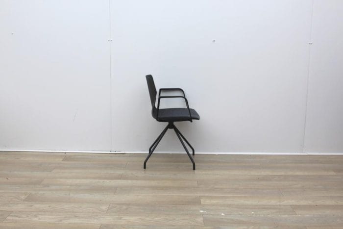 Four Grey Meeting Chair With Material Seat